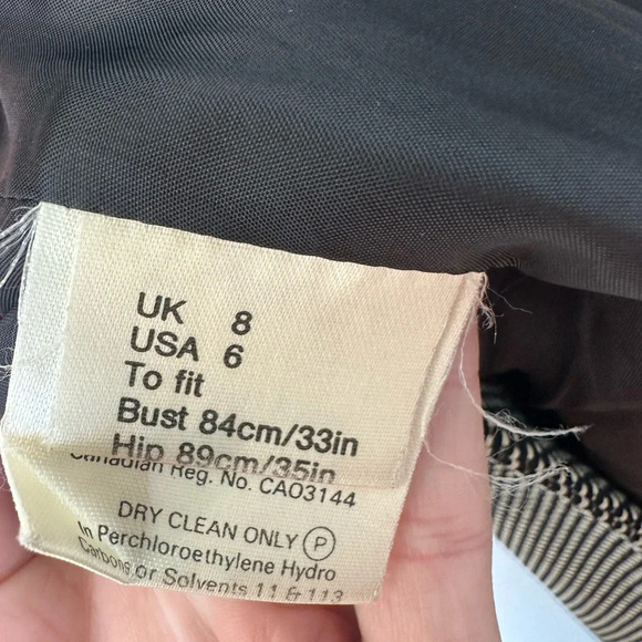 Vintage 80s Jaeger Boyfriend Blazer Black and White Wool Blend 6 - Picture 6 of 9